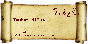 Tauber Éva névjegykártya