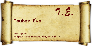 Tauber Éva névjegykártya